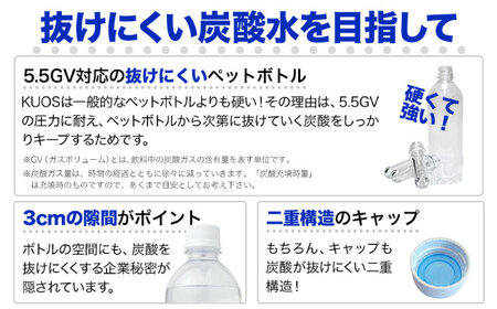 【全2回定期便】強炭酸水クオス プレーン 500ml×24本 / 炭酸水 炭酸水 炭酸水 炭酸水 炭酸水 炭酸水/日田市 / 株式会社OTOGINO[AREF090]