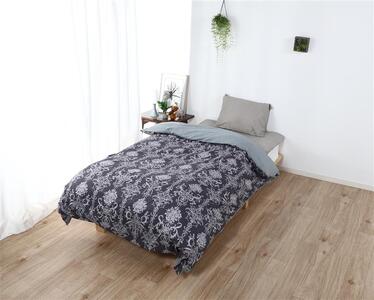 三河産　綿100％　高級130本ガーゼ掛けふとんカバー_モダングレー【G0580】