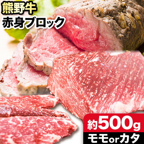 【ふるさと納税】熊野牛 赤身ブロック モモまたはカタ 500g 粉山椒付き 澤株式会社(Meat Factory)《30日以内に出荷予定(土日祝除く)》 和歌山県 日高町 熊野牛 牛 うし 牛肉 赤身 ブロック 山椒 送料無料
