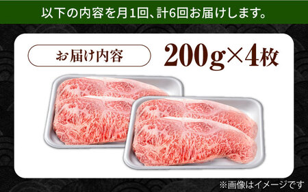 【6回定期便】佐賀県産 黒毛和牛 サーロインステーキ 800g / ステーキ [IAG103]