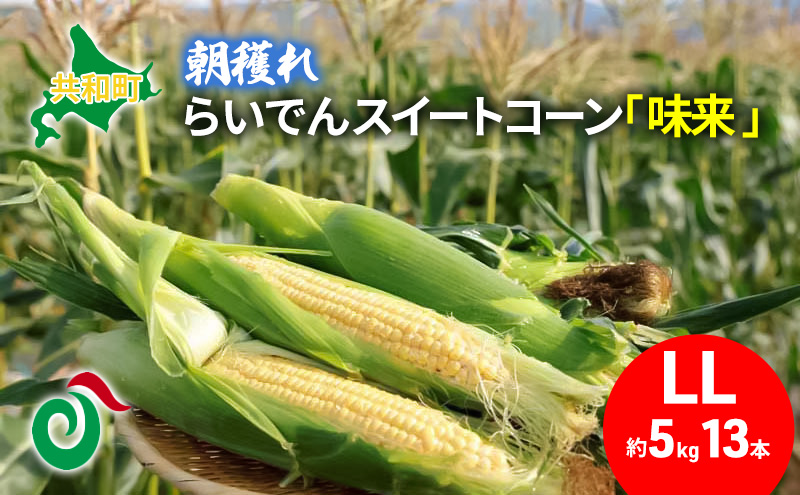 らいでん スイートコーン 「味来」LL規格 約5kg 13本
