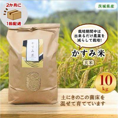 ふるさと納税 潮来市 【2ヵ月毎定期便】栽培期間中出来るだけ農薬を減らし作る かすみ米玄米10kg全6回