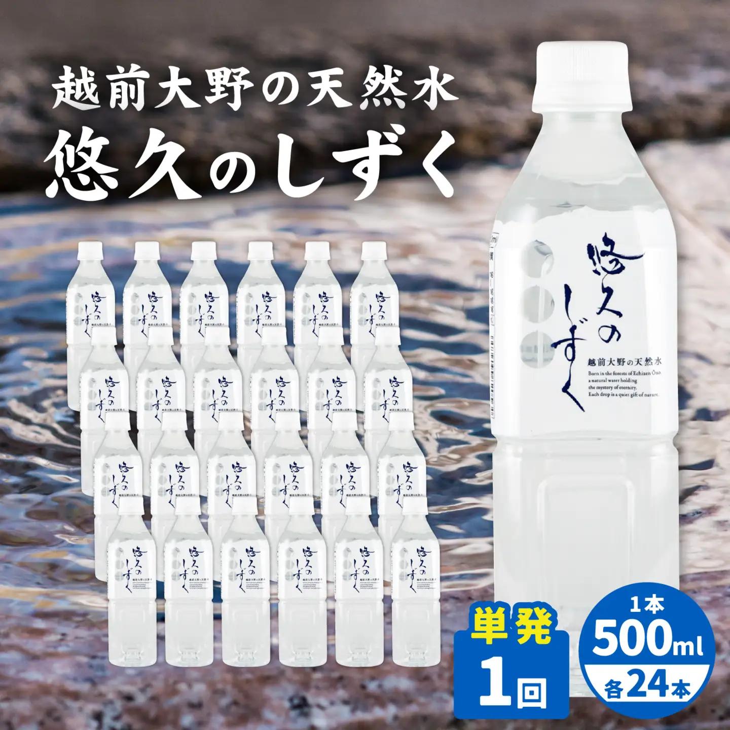 【１回分配送】越前大野の天然水　悠久のしずく PET500ml × 24本