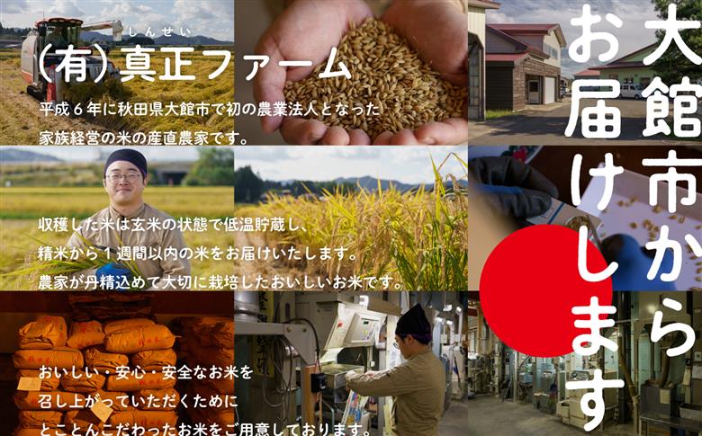 【定期便9ヶ月】令和7年産 秋田県産米「あきたこまち（無洗米）」 10kg（5kg×2袋）【真正ファーム】
