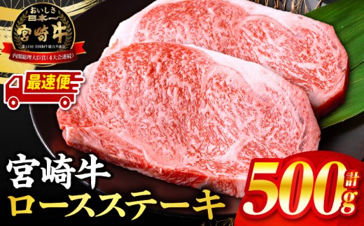 【最速便】【数量限定】畜産農家応援！宮崎牛ロースステーキ250g×2_M132-014-2W