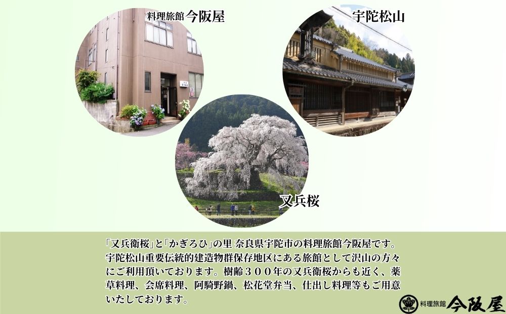 宇陀で健康ランチ 薬草料理(おひとり様) ／ 料理旅館 今阪