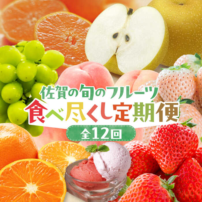 【ふるさと納税】【2026年発送分 先行予約】【全12回定期便】佐賀県の生産者を応援！佐賀の旬フルーツ食べ尽くし定期便 / 梨 シャインマスカット 桃 みかん フルーツ / 佐賀県ふるさと納税 [41AAZZ013]