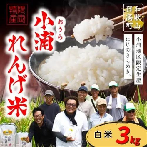 【令和8年産 新米】小浦れんげ米(にじのきらめき) 精米(白米) 3kg【1780789】