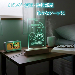 【2026年8月31日まで受付】【500個限定】 ひこにゃん 20周年ロゴ LED ライト スタンド アクリル 光る スタンド ご当地 キャラクター グッズ