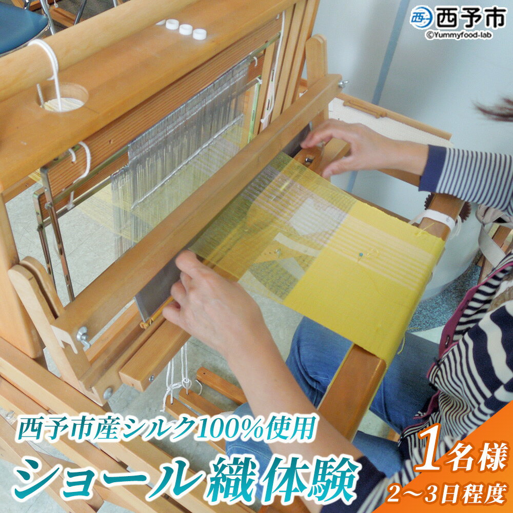 【ふるさと納税】＜西予市産シルク100％使用 ショール織体験 1名様＞ 国産生糸使用 シルクショール ワークショップ 機織り体験 機織り 手織り 絹織物 体験 シルク博物館 チケット 愛媛 西予 野村 伝統工芸 愛媛県西予市蚕糸業振興協議会 西予市【常温】