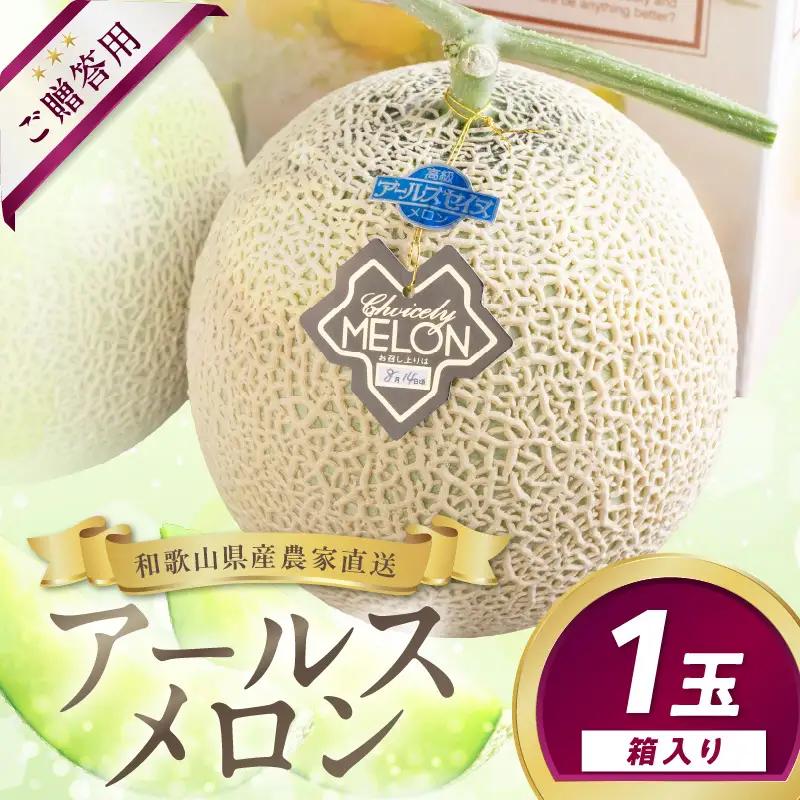 【1219】農家直送!和歌山県御坊市産アールスメロン1玉≪先行予約 2026年7月より順次発送分≫