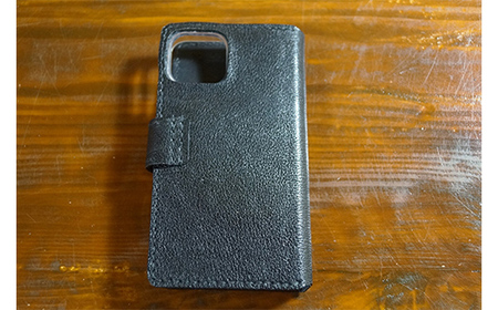 本革製手帳型iPhoneカバー iPhone13mini用 ＜レッド＞ 国産牛ヌメ革 ハンドメイド スマホ 手帳型 カバー iPhone iPhone13mini 本革 レザー 革製品 レッド F6L