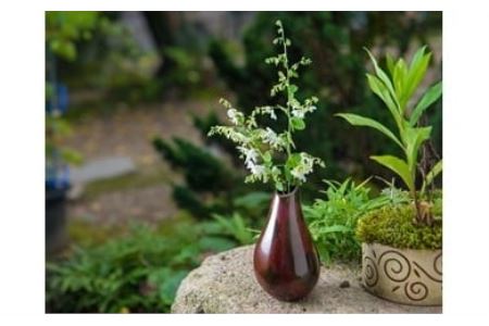 [C403]斑紫銅花器　しずく