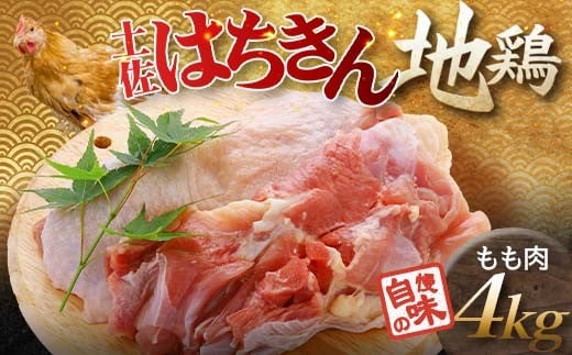 地鶏 土佐はちきん地鶏もも肉 4kg 地鶏 モモ肉 鶏肉 とり肉 とりにく 肉 高知県 大川村 F6R-102