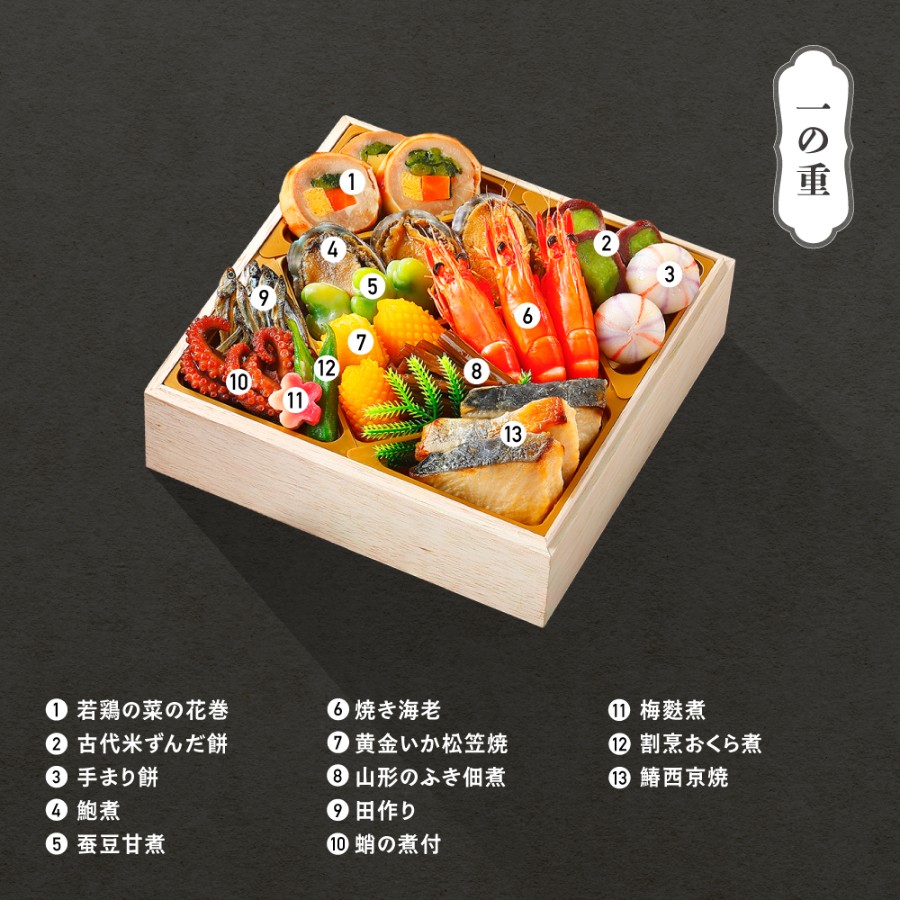 ＜赤坂あじさい＞和風おせち三段重『桂』(冷蔵)3～4人前【12月31日お届け】