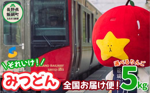 飯綱町PRキャラクター みつどん 旬のりんご 家庭用 5kg 全国