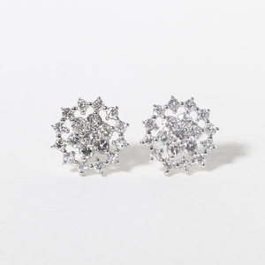 プラチナフラワーダイヤモンドピアス 0.40ct  PT900 プラチナ ピアス ダイヤモンド ダイヤ0.20ct×2 カラット 天然 ダイヤモンド プラチナ900 ジュエリー アクセサリー プラチナ