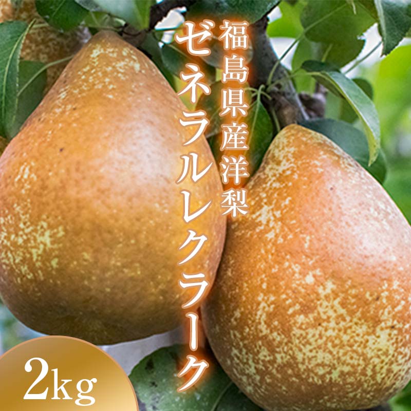 【ふるさと納税】阿部農縁　希少な洋梨ゼネラルレクラーク2kg(4〜6玉)　福島の洋梨 F7X-0025