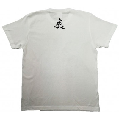 手描きTシャツ 仏画 普賢菩薩 白 (半袖 XLサイズ)【1615111】