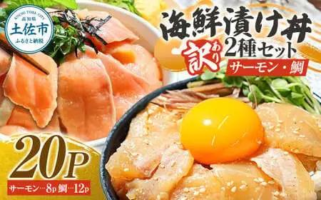 【訳あり】海鮮漬け丼（タイ12P・サーモン8P）セット 高知県土佐市 【企業組合　宇佐もん工房】 [BQAB038]