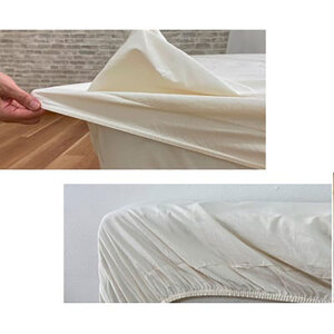 ＜クィーン＞自然のままのピュアコットンボックスシーツ(160×200×30cm)キナリ PUBX-Q