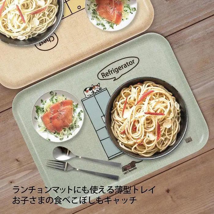 ネコダラトレイM角「冷蔵庫でお昼寝」 ネコだらけ トレー 猫グッズ