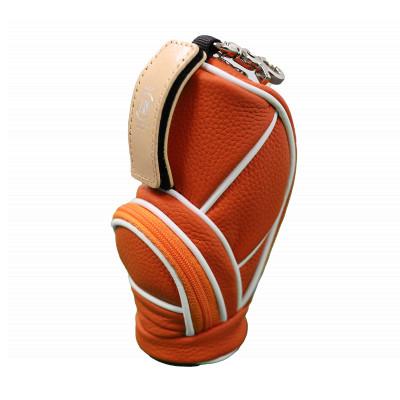 ふるさと納税 香芝市 キャディーバッグ型本革ゴルフボールケース　＜オレンジ＞ |  | 01