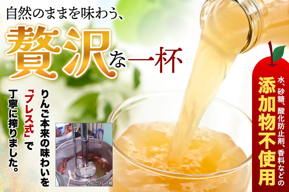 【寄附金額見直しました】無添加りんごジュースまるごと搾り詰め合わせ 1L×6本