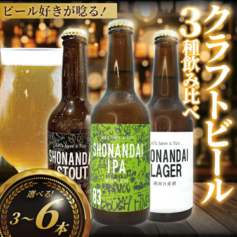 【ふるさと納税】ビール クラフトビール 飲み比べ 3種 ラガー スタウト IPA 選べる本数 3本～6本 お試し beer 麦酒 びーる 地ビール 酒 craft beer クラフト ご当地 家飲み 直送 おすすめ 人気 贈答 冷蔵 湘南台 Aprotodo’S株式会社 RRAAP BREWERY 神奈川 湘南 藤沢