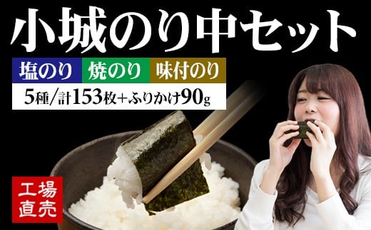
            工場直送！ 小城のり（中）5種セット 井口食品 有明海産海苔 加工海苔セット 焼き海苔 味付け海苔 有明海 佐賀海苔 佐賀のり 小城市
          