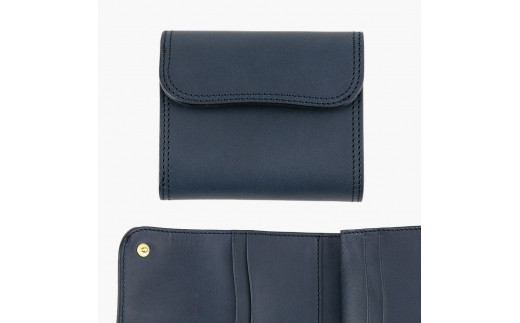Wホック＆Wステッチ ミニ財布 ネイビー色 TSURANE｜トゥクソン Tucson [0363]