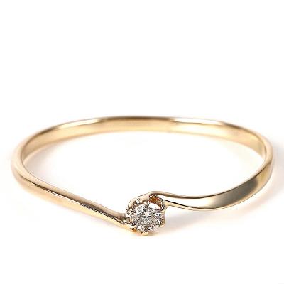 ふるさと納税 甲府市 細身、0.04ct　ウェーブライン　K10YG　一粒ダイヤ　リング　R951DI-Y2 |  | 01