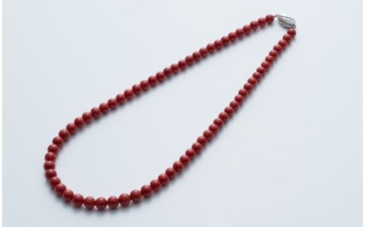 赤サンゴ 丸玉ネックレス 中サイズ アクセサリー ネックレス 高級 ジュエリー 珊瑚 赤珊瑚
