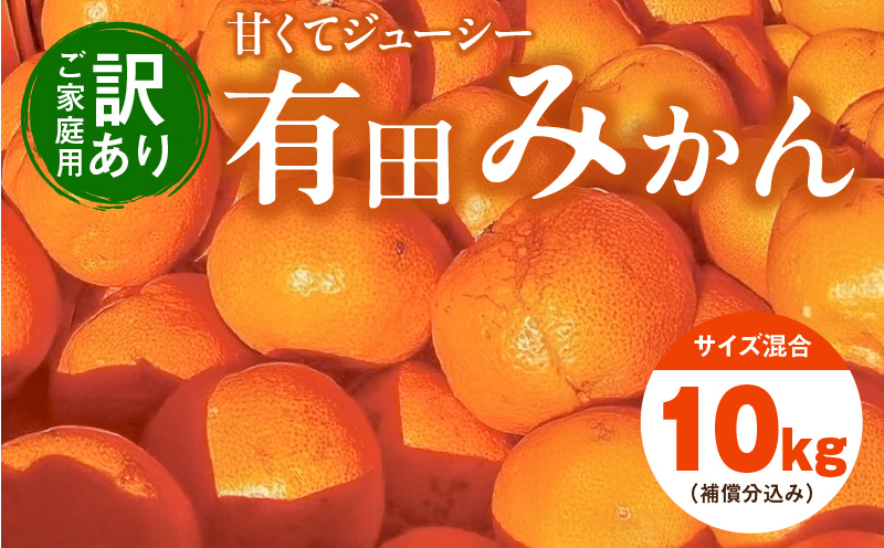 EH6101_【2025年先行予約】【訳あり ご家庭用】和歌山県産 有田みかん 8kg＋2kg保証分 サイズ混合