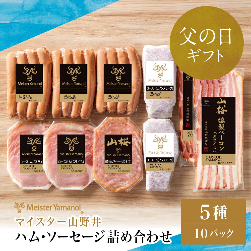 【ふるさと納税】【父の日ギフト】マイスター山野井 ハム・ソーセージ 5種 詰合せ 計10P ウインナー ベーコン ハム スライス お取り寄せ 肉 豚肉 詰め合わせ 詰合せ セット ご当地 鹿児島 グルメ プレゼント ご贈答 冷蔵 南さつま市 贈り物 ギフト 贈答用 送料無料