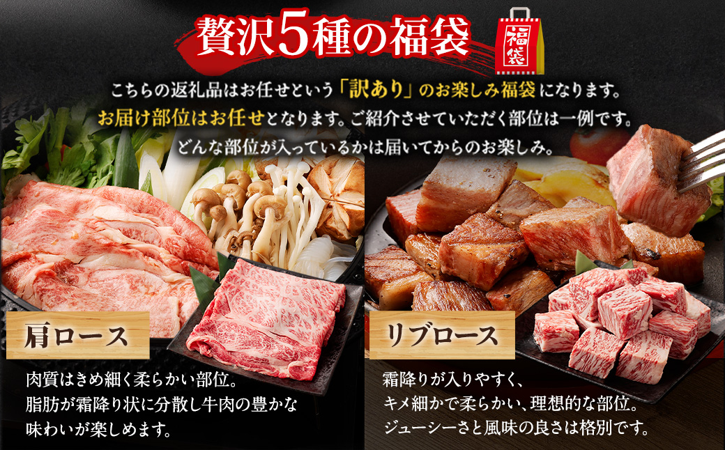 【訳あり】なにわ黒牛 黒毛和牛 お楽しみ福袋 (1.0kg前後 詰め合わせ)