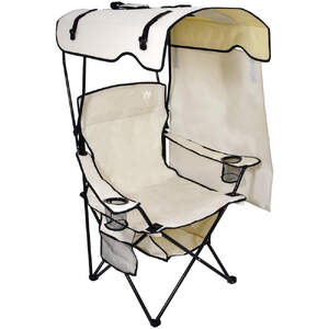 シェード付チェア 焼けなイス 【サンド】(NCHA-01-SN)｜アウトドア NICHIDO 日動工業 折りたたみ式 屋根 スポーツ観戦 BBQ キャンプ [0889]