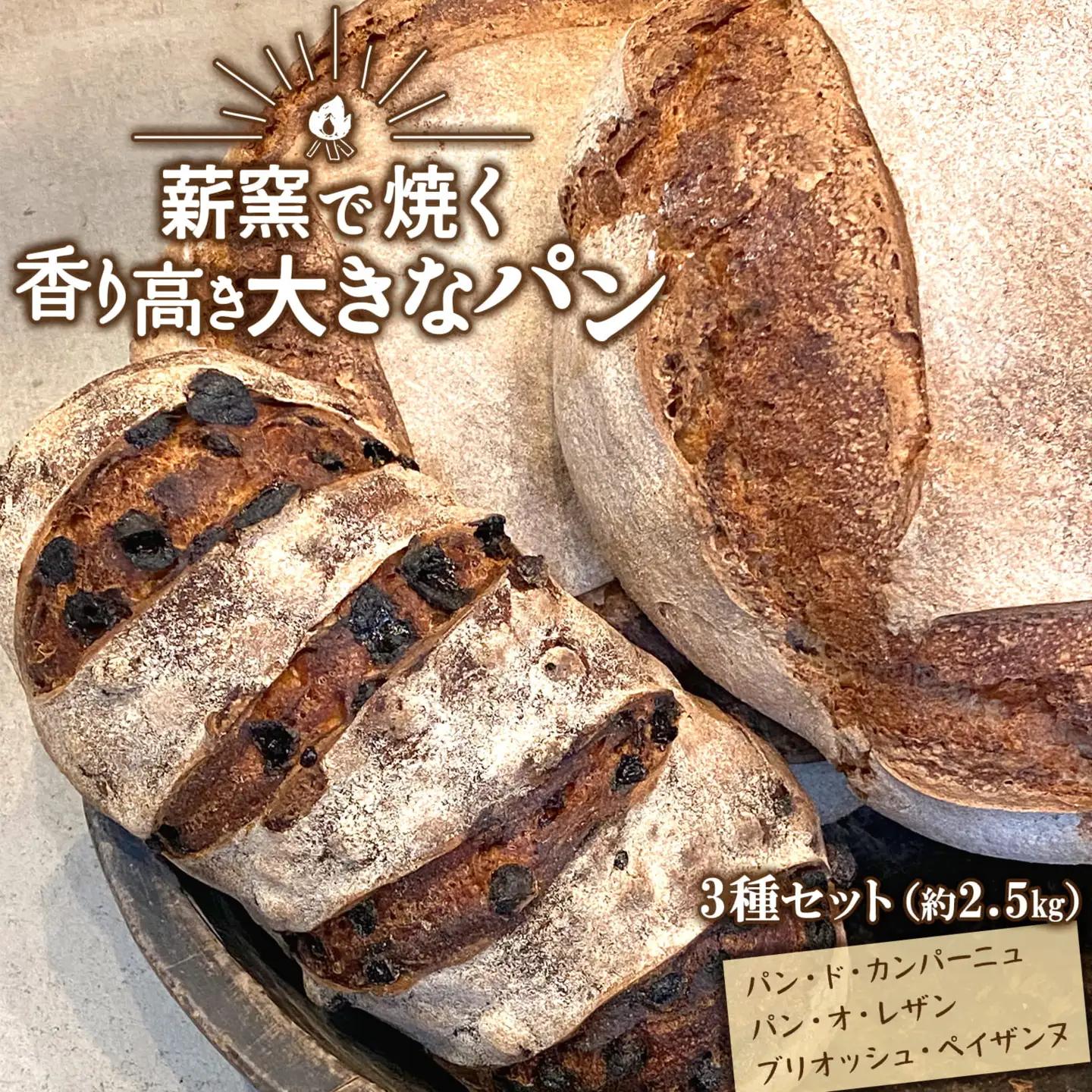 【薪窯焼き】香り高い大きなパン 3種セット (カンパーニュ・レザン・ブリオッシュ) ハード系パン レーズン パン セット K2686