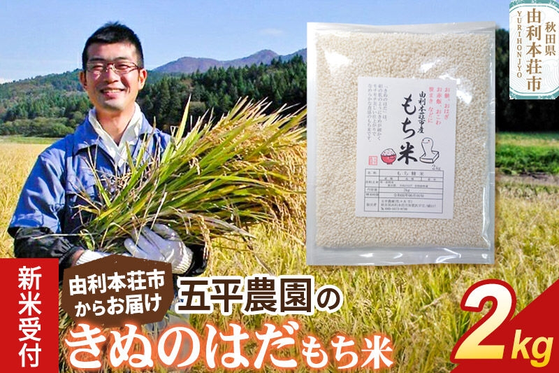 
                  《令和8年産 新米受付》【もち米】きぬのはだ2kg 精米 秋田県 由利本荘市産 五平農園 [新米 予約 もち米 餅 米 もちもち お赤飯 おこわ おはぎ 精米 正月 秋田県 きぬのはだ]
                
