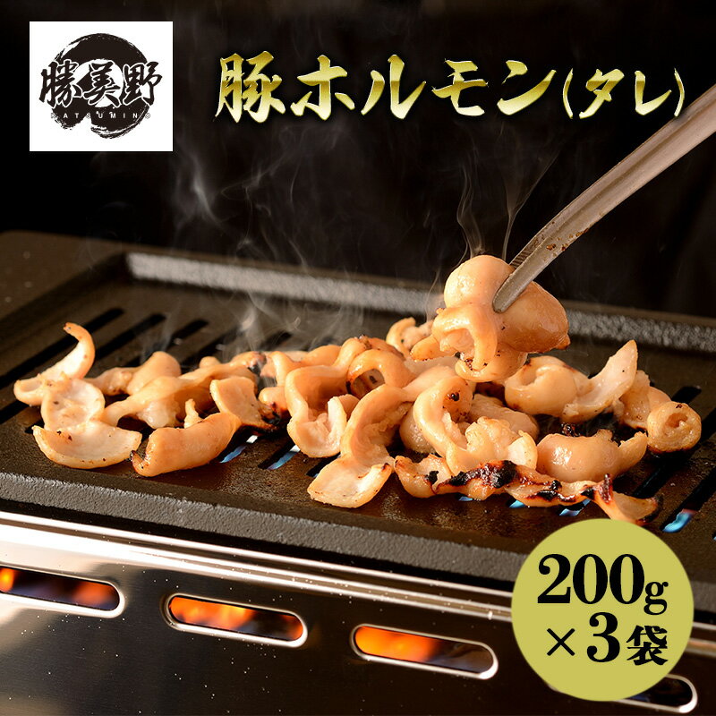【ふるさと納税】勝美野のホルモン 豚ホルモン(タレ)200g×3袋 焼肉 自家製だれ 浜松市 静岡