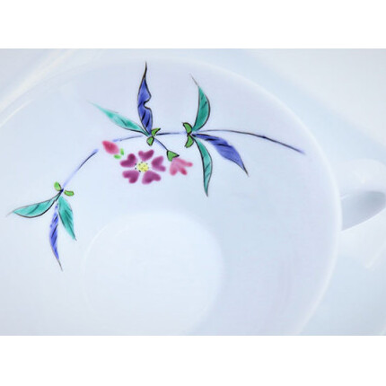 赤絵白磁硯処 雪月花 ティーカップ＆ソーサ〈山桜文〉 有田焼 A30-148_イメージ4