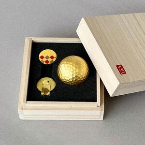 金箔 ゴルフボール マーカーセット(市松) 金沢箔 金箔使用 ゴルフグッズ 記念品 お土産