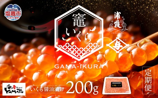 【定期便/計6回】竈いくら（いくら醤油漬け）200g （計1200g）寿司 いくら 醬油漬け 冷凍 天然 鮭いくら イクラ 塩竈市 宮城県 YAMATO ya00003-200-t6