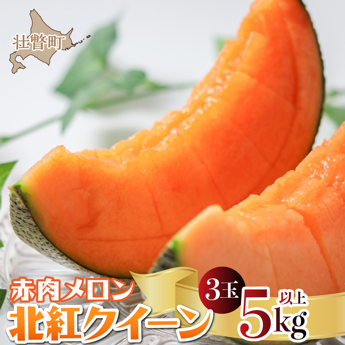 ＜2026年7月上旬よりお届け＞北海道壮瞥産 赤肉メロン「北紅クイーン」3玉入り 約5kg以上 SBTP005