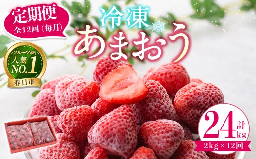 ＜全12回定期便(毎月)＞冷凍あまおう（計24kg:2kg×12回) いちご イチゴ 苺 あまおう 冷凍いちご 冷凍イチゴ 国産 定期便 福岡県 特別栽培 果物 フルーツ アイス ジャム 冷凍フルーツ ＜離島配送不可＞【ksg1788】【うるう農園】