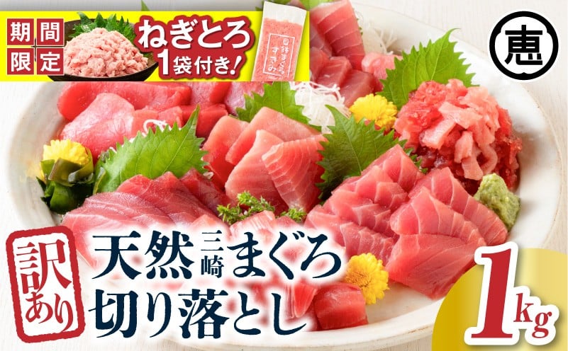 
            【期間限定 ねぎとろ付き】＜選べる＞＜訳あり＞天然三崎まぐろ 1kg たっぷり10人分！不揃い赤身　M020-013_SKU-cp
          