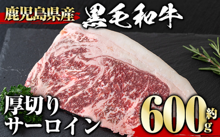 鹿児島県産黒毛和牛厚切りサーロイン(600g) タレ 調味料付き！黒毛和牛 和牛 赤身【1129】B153-v01