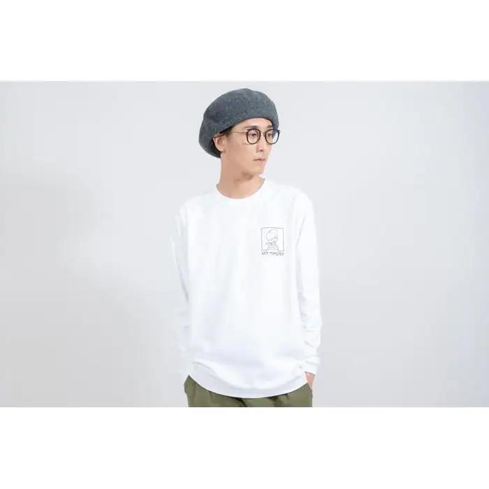 《3》【KEYMEMORY　鎌倉】ウィンドーイラストロングTシャツ　WHITE