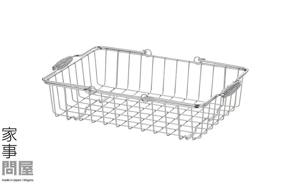 
[家事問屋] 取って付きバスケット 小 ハンドル付 タオル収納 ステンレス製 キッチン用品 ランドリー用品 燕三条製 下村企販 新生活 【018S064】
