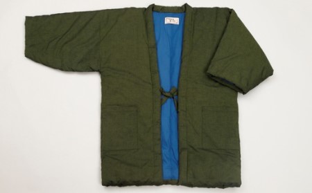久留米はんてん　紳士紬はんてん　フリーサイズ（グリーン）　BA009